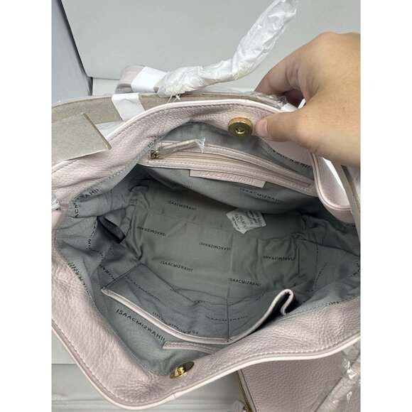 Isaac Mizrahi Live! Bridgehampton Leather Bucket Bag Purse Pink - Picture 8 of 15